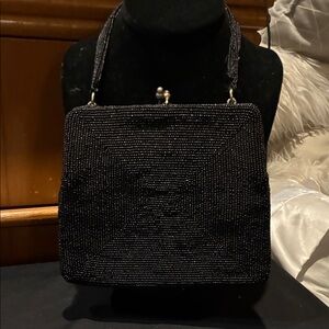 Sophisticated Black Beaded Clutch